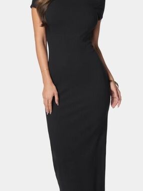 🌼B2G1🌼 Bebe Women's Black Ribbed Maxi Dress NWT
